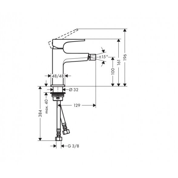 Hansgrohe Metropol bidė maišytuvas, chromo sp. 1