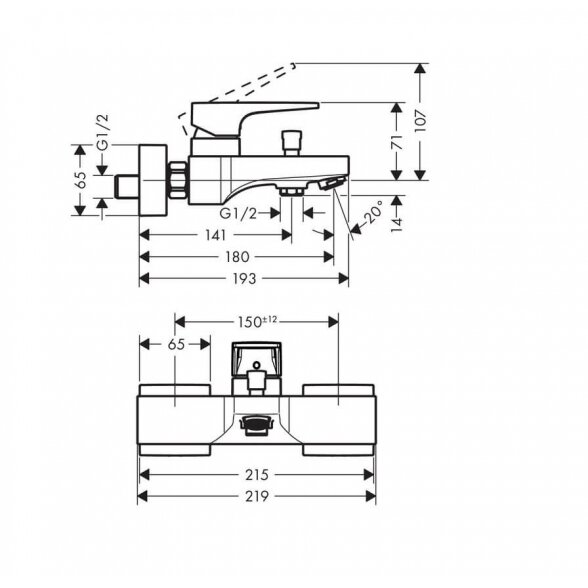 Hansgrohe Metropol vonios maišytuvas, chromo sp. 1