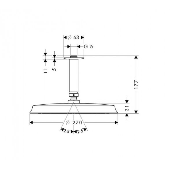 Hansgrohe Raindance Classic 27405000/27405090 dušo galva 24 cm 1