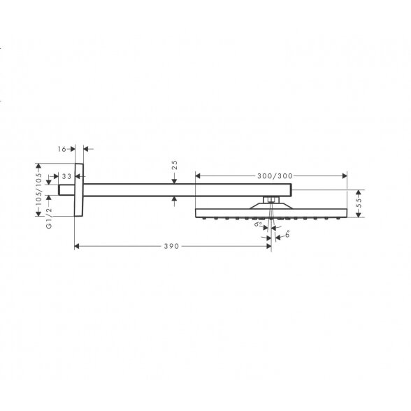 Hansgrohe Raindance E 26238000 dušo galva 30x30 cm 12