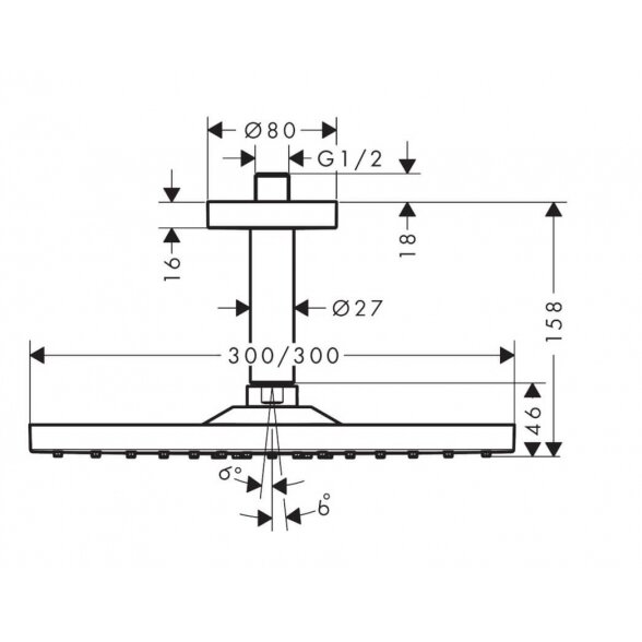 Hansgrohe Raindance E 26250000 dušo galva 30x30 cm 6