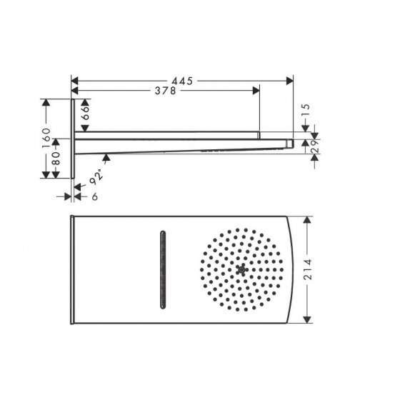 Hansgrohe Raindance Rainfall 28433000 dušo galva 44,5x21,4 cm 3