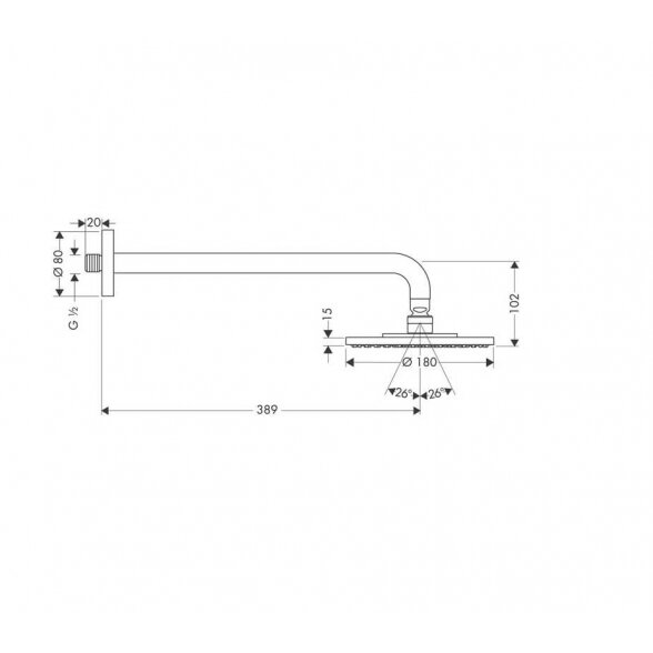 Hansgrohe Raindance S 27468000 dušo galva 18 cm 1