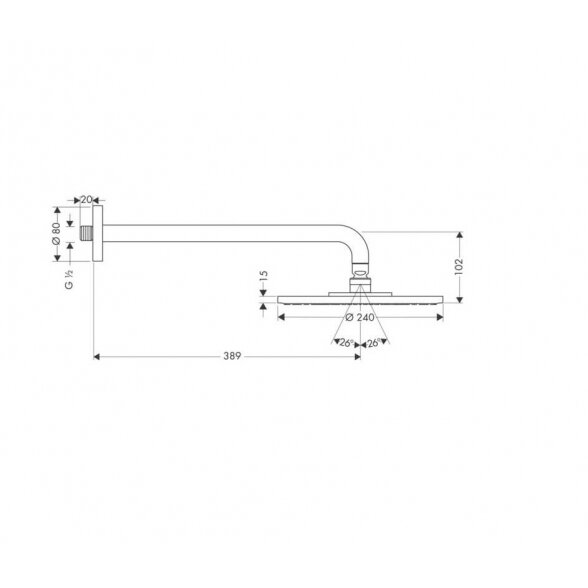 Hansgrohe Raindance S 27474000 dušo galva 24 cm 1