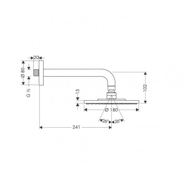 Hansgrohe Raindance S 27476000 dušo galva 18 cm 1