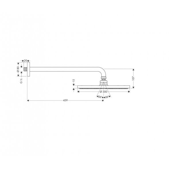 Hansgrohe Raindance S 27492000 dušo galva 30 cm 1