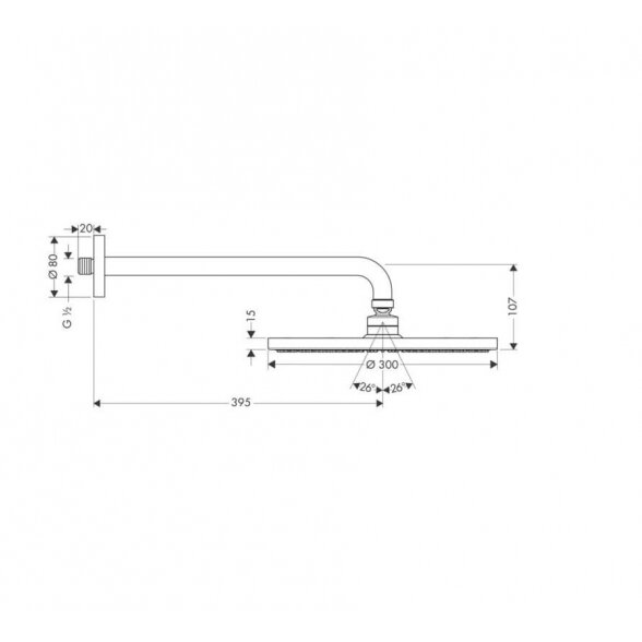 Hansgrohe Raindance S 27493000 dušo galva 30 cm 1