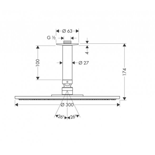 Hansgrohe Raindance S 27494000 dušo galva 30 cm 1