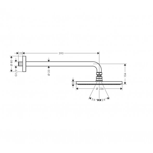 Hansgrohe Raindance S 27607000 dušo galva 24 cm 5