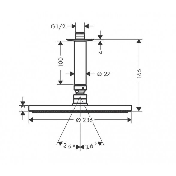 Hansgrohe Raindance S 27620000 dušo galva 24 cm 2