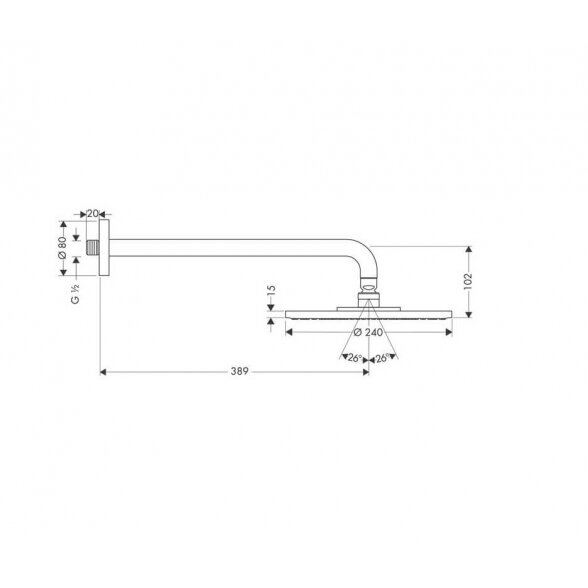 Hansgrohe Raindance S EcoSmart 27461000 dušo galva 24 cm 1