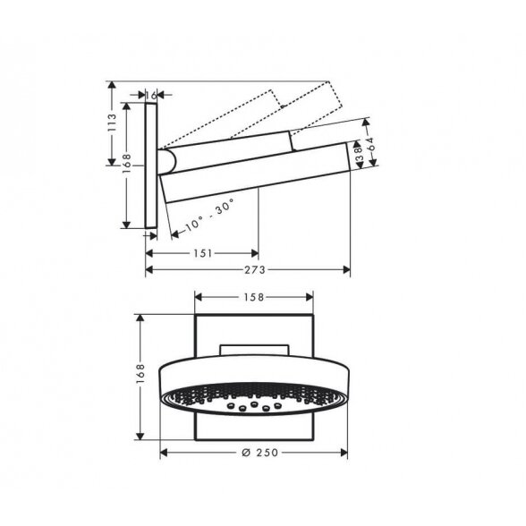 Hansgrohe Rainfinity 26232000 dušo galva ø25 cm 1