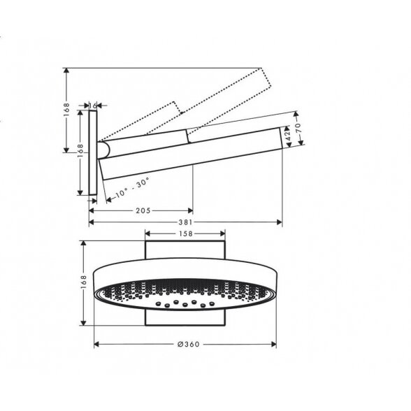 Hansgrohe Rainfinity 26234000 dušo galva ø36 cm 5