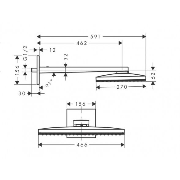 Hansgrohe Rainmaker Select 24003400 dušo galva 46,6x30 cm 3