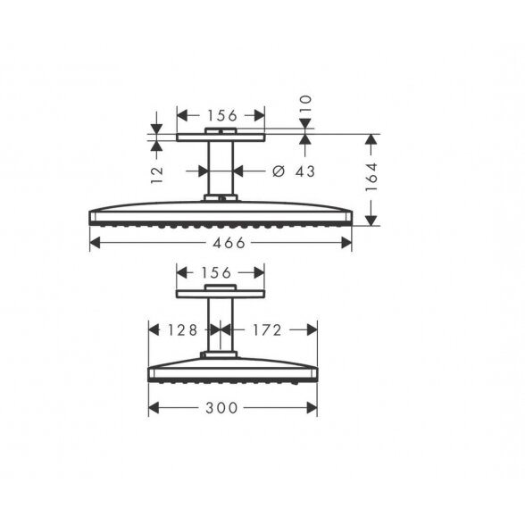 Hansgrohe Rainmaker Select 24004400 dušo galva 46,6x30 cm 1