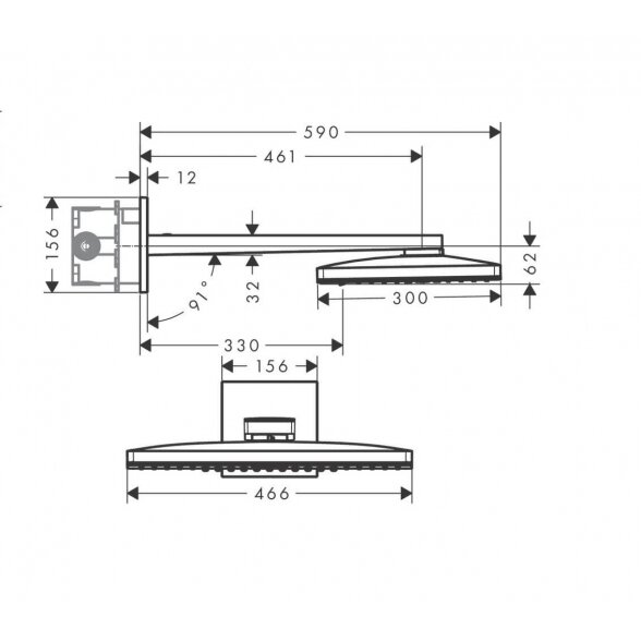 Hansgrohe Rainmaker Select 24005400 dušo galva 46,6x30 cm 3