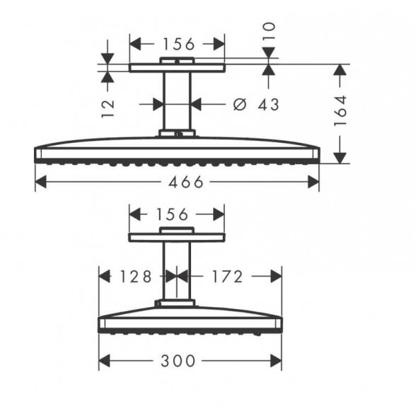 Hansgrohe Rainmaker Select 24006400 dušo galva 46,6x30 cm 1