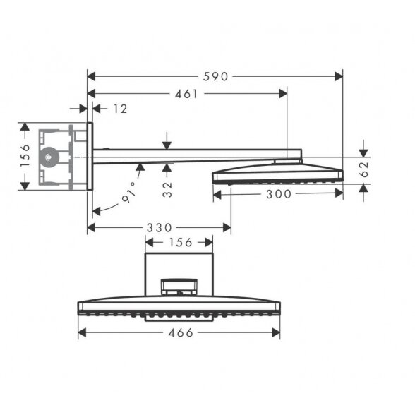 Hansgrohe Rainmaker Select 24007400 dušo galva 46,6x30 cm 10