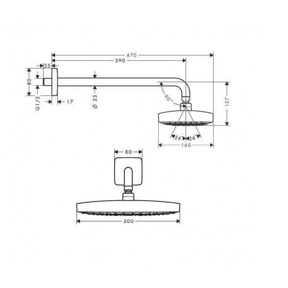 Hansgrohe Rainmaker Select 27385000 dušo galva 30x16 cm 3