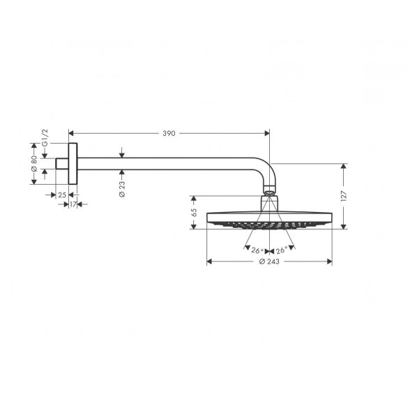 Hansgrohe Rainmaker Select S 26466000 dušo galva 24 cm 1