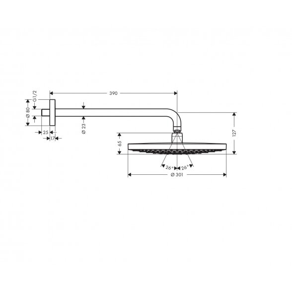 Hansgrohe Rainmaker Select S 27378000 dušo galva 30 cm 1