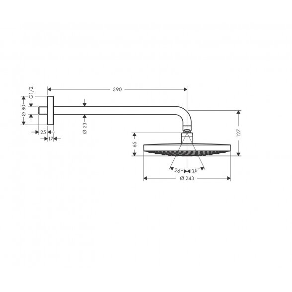 Hansgrohe Rainmaker Select S EcoSmart 26470000 dušo galva 24 cm 3