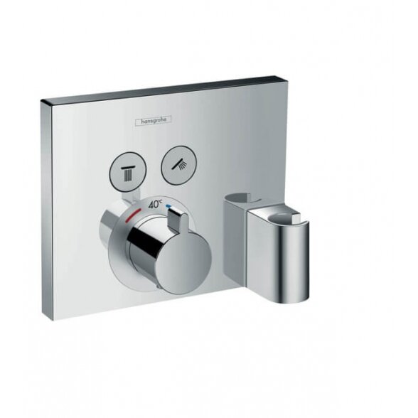 Hansgrohe ShowerSelect Glass Thermostat 15765 potinkinis termostatinis dušo maišytuvas, 2-iejų funkcijų