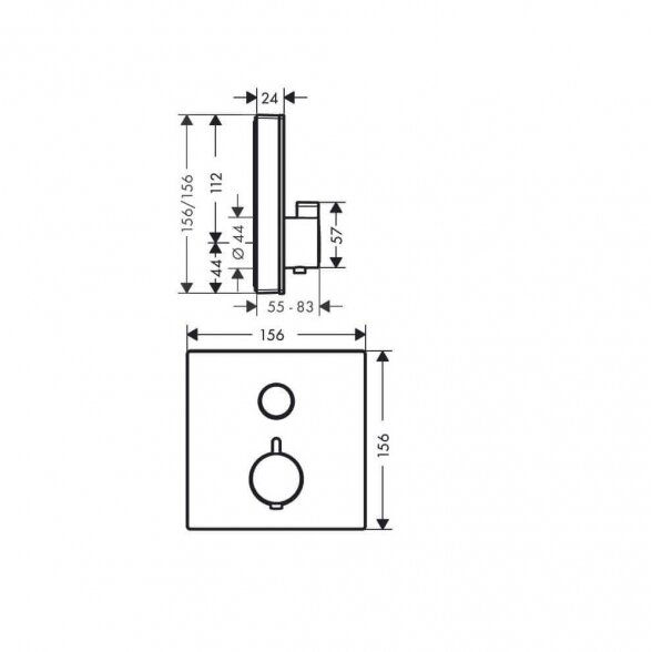 Hansgrohe ShowerSelect Glass Thermostat potinkinis termostatinis dušo maišytuvas 1