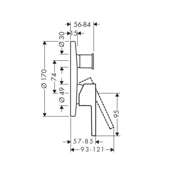 Hansgrohe Starck 10414000 potinkinis dušo maišytuvas 2