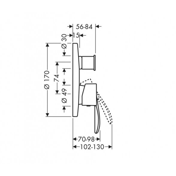 Hansgrohe Starck 10415000 potinkinis dušo maišytuvas 1