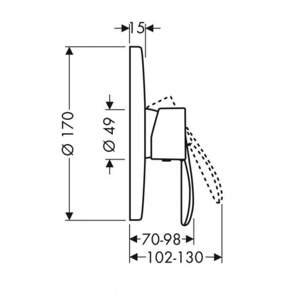 Hansgrohe Starck 10615000 potinkinis dušo maišytuvas 2