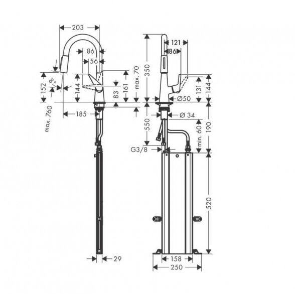 Hansgrohe Talis M51 73850000 virtuvinis maišytuvas 2