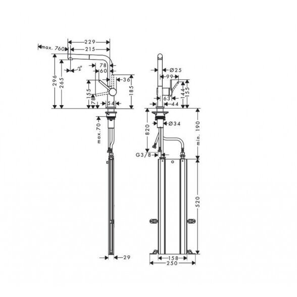 Hansgrohe Talis M54 72809000 virtuvinis maišytuvas 6