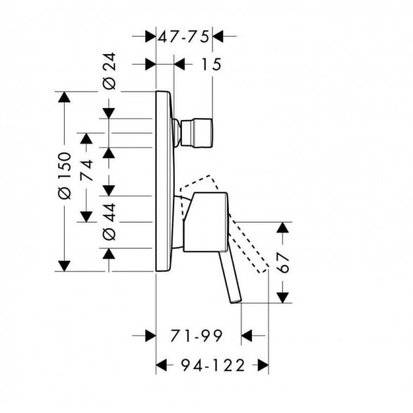 Hansgrohe Talis S 32475000 potinkinis dušo maišytuvas 1