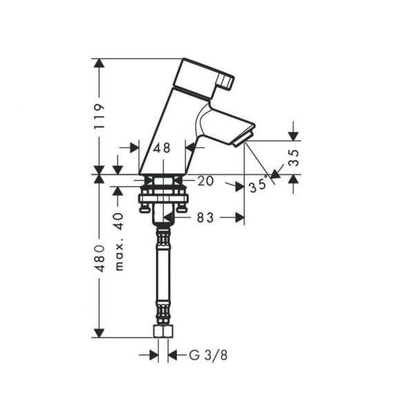 Hansgrohe Talis S 40 13132000 praustuvo maišytuvas 1