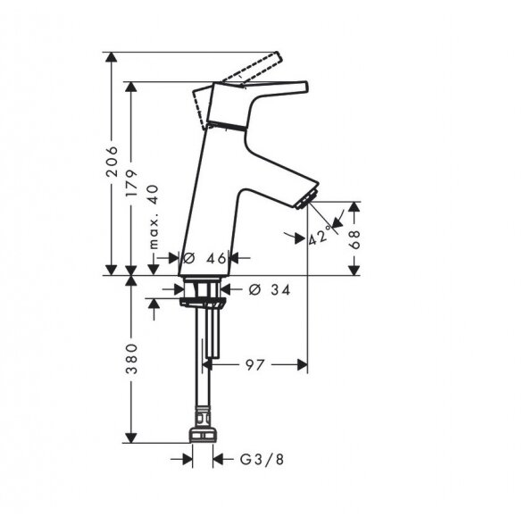 Hansgrohe Talis S Pilar 80 72017000 praustuvo maišytuvas 1