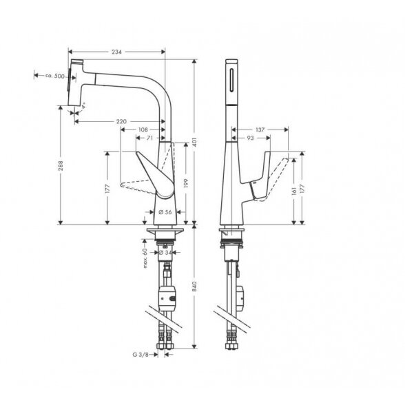 Hansgrohe Talis Select M51 72823000 virtuvinis maišytuvas 2