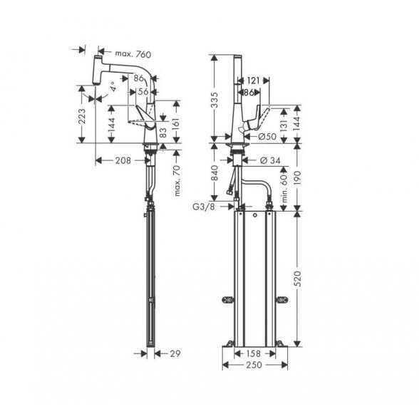 Hansgrohe Talis Select M51 73852000 virtuvinis maišytuvas 1