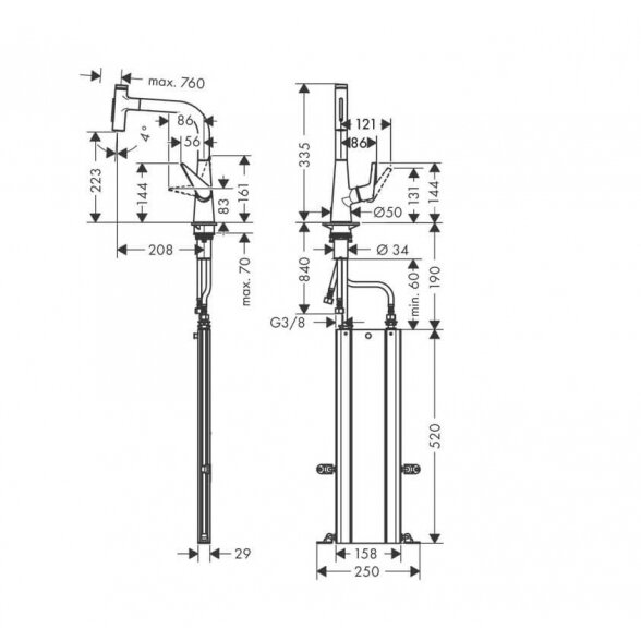 Hansgrohe Talis Select M51 73868000 virtuvinis maišytuvas 1