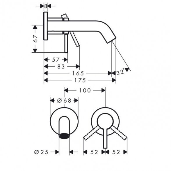 Hansgrohe Tecturis S potinkinis praustuvo maišytuvas 3