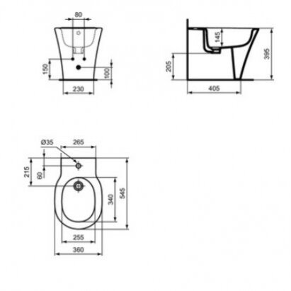 Ideal Standard Connect Air pristatoma prie sienos bide 2