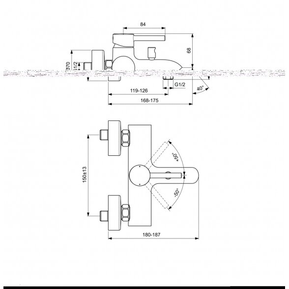 Ideal Standard Ceraline BC199 vonios/dušo maišytuvas 1