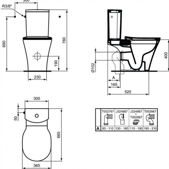 Ideal Standard Connect Air Cube pastatomas klozetas su išpjova, AquaBlade technologija ir dangčiu 4