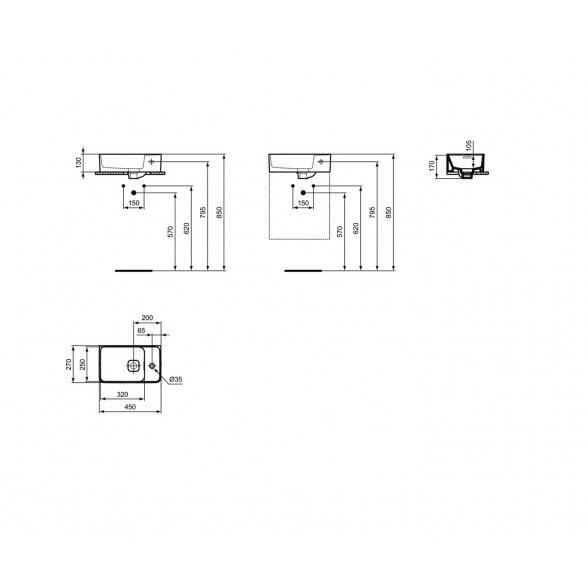 Ideal Standard Strada II pastatomas ant stalviršio praustuvas 450x270 1