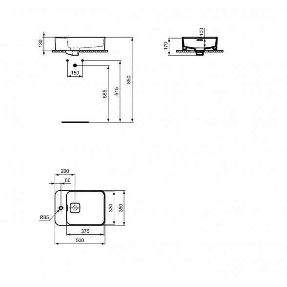 Ideal Standard Strada II pastatomas ant stalviršio praustuvas 50x35 cm 1