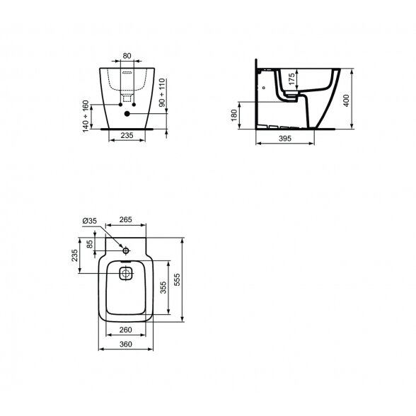 Ideal Standard Strada II T296901 pastatoma bidė 1