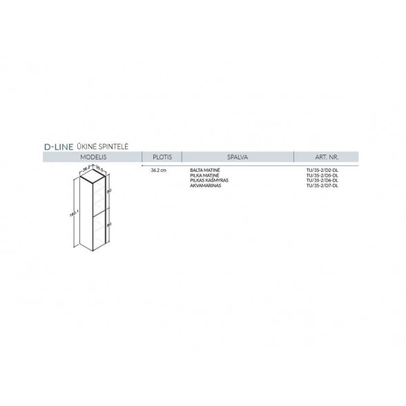 Kamė D-Line 80 vonios baldų komplektas 9