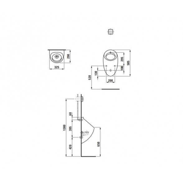 Laufen Ilbagnoalessi One 325x290 pakabinamas pisuaras 1