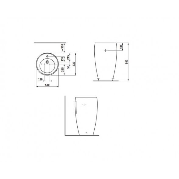 Laufen Ilbagnoalessi One 53x53xH85 laisvai pastatomas praustuvas 4