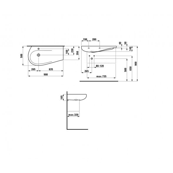 Laufen Ilbagnoalessi One 90x50 baldinis/pakabinamas praustuvas 3